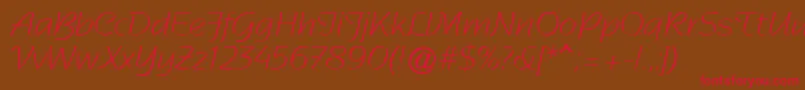 Шрифт SentimentalScriptLightSsi – красные шрифты на коричневом фоне