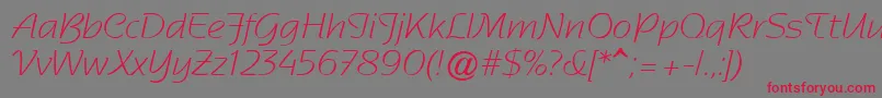 Шрифт SentimentalScriptLightSsi – красные шрифты на сером фоне