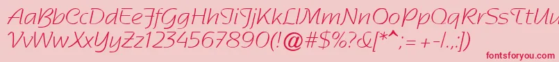 SentimentalScriptLightSsi Font – Red Fonts on Pink Background