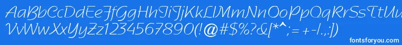 SentimentalScriptLightSsi Font – White Fonts on Blue Background