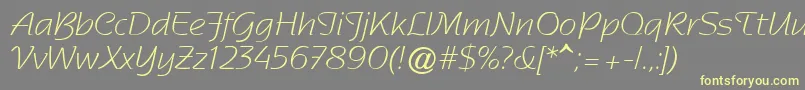 SentimentalScriptLightSsi Font – Yellow Fonts on Gray Background