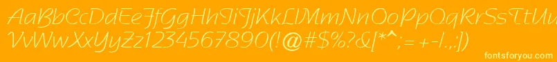 fuente SentimentalScriptLightSsi – Fuentes Amarillas Sobre Fondo Naranja