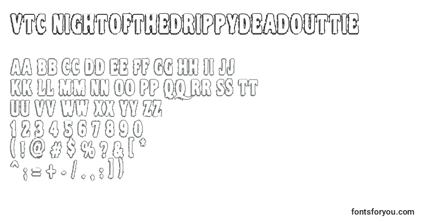 Schriftart Vtc Nightofthedrippydeadouttie – Alphabet, Zahlen, spezielle Symbole