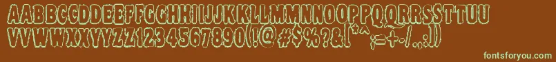 Vtc Nightofthedrippydeadouttie Font – Green Fonts on Brown Background