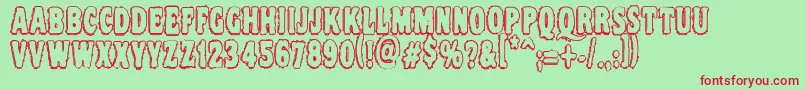 Vtc Nightofthedrippydeadouttie Font – Red Fonts on Green Background