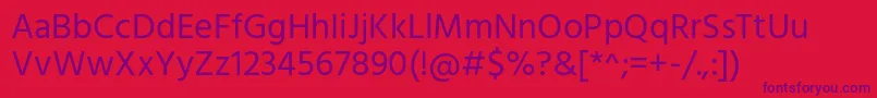 Weitere Informationen zur HindRegular-Schriftart HindRegular-Schriftart – Violette Schriften auf rotem Hintergrund