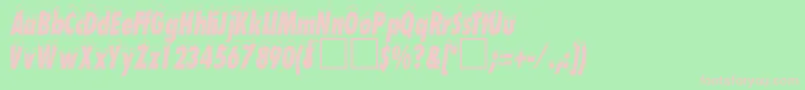 SchneehutcondensedDb Font – Pink Fonts on Green Background