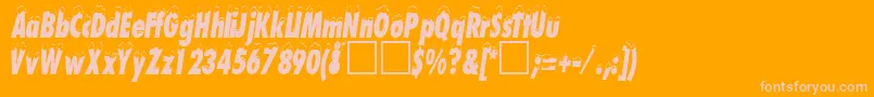 SchneehutcondensedDb-Schriftart – Rosa Schriften auf orangefarbenem Hintergrund