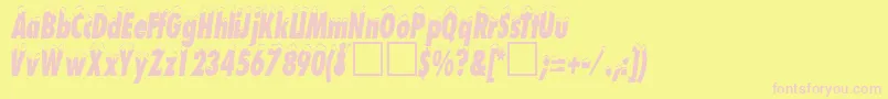 SchneehutcondensedDb Font – Pink Fonts on Yellow Background