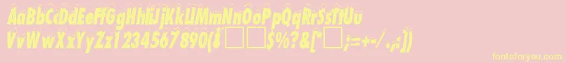 SchneehutcondensedDb Font – Yellow Fonts on Pink Background