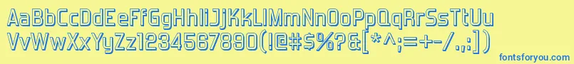 ForgottenfuturistshadowRegular Font – Blue Fonts on Yellow Background
