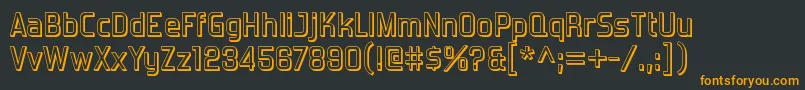 フォントForgottenfuturistshadowRegular – 黒い背景にオレンジの文字