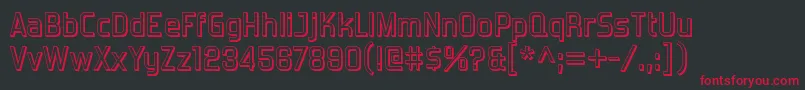 フォントForgottenfuturistshadowRegular – 黒い背景に赤い文字