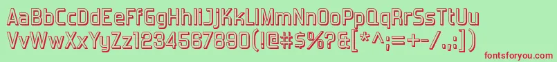 ForgottenfuturistshadowRegular Font – Red Fonts on Green Background