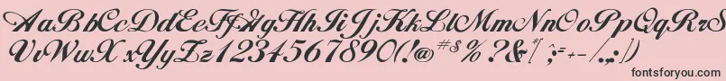 Hancock-Schriftart – Schwarze Schriften auf rosa Hintergrund