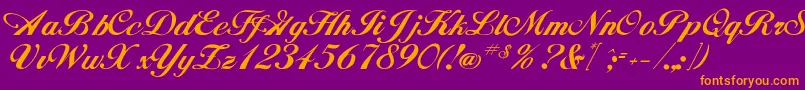 Hancock Font – Orange Fonts on Purple Background