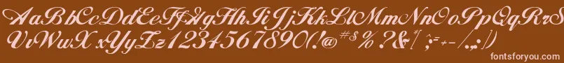Hancock Font – Pink Fonts on Brown Background