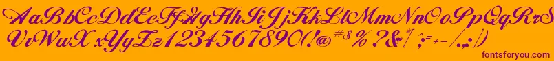 Hancock Font – Purple Fonts on Orange Background