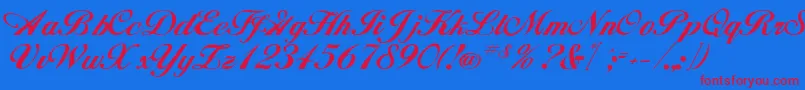 fuente Hancock – Fuentes Rojas Sobre Fondo Azul