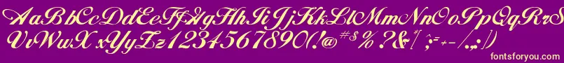 Hancock Font – Yellow Fonts on Purple Background