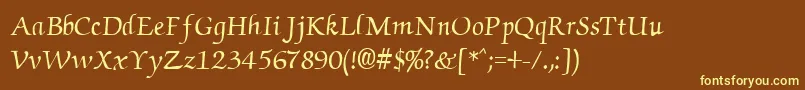 CyrillicchancellorNormal Font – Yellow Fonts on Brown Background