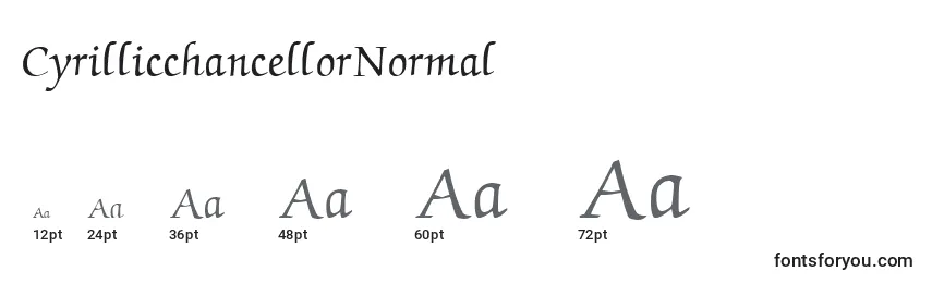 Размеры шрифта CyrillicchancellorNormal