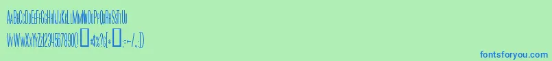 MoviePosterCondensed Font – Blue Fonts on Green Background