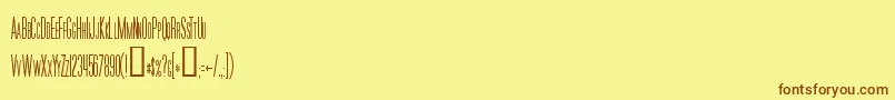 MoviePosterCondensed Font – Brown Fonts on Yellow Background