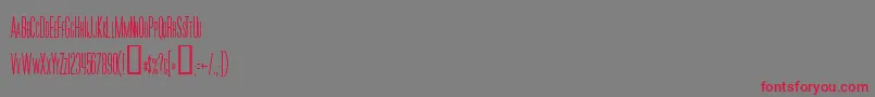 MoviePosterCondensed Font – Red Fonts on Gray Background