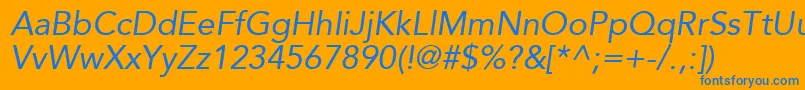 ExpoSsiItalic Font – Blue Fonts on Orange Background