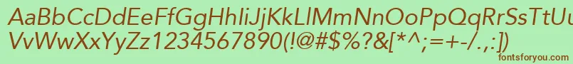 ExpoSsiItalic Font – Brown Fonts on Green Background