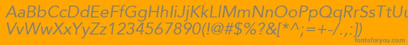 ExpoSsiItalic Font – Gray Fonts on Orange Background