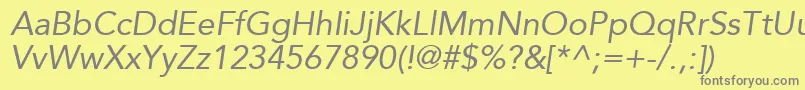 Czcionka ExpoSsiItalic – szare czcionki na żółtym tle