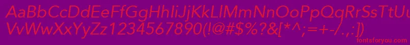 ExpoSsiItalic Font – Red Fonts on Purple Background