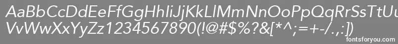 Czcionka ExpoSsiItalic – białe czcionki na szarym tle