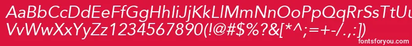 フォントExpoSsiItalic – 赤い背景に白い文字