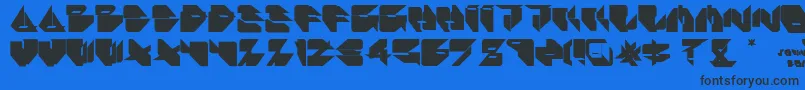 IkosDubSolid Font – Black Fonts on Blue Background