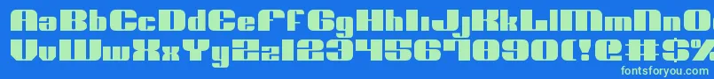 Nolov2 Font – Green Fonts on Blue Background