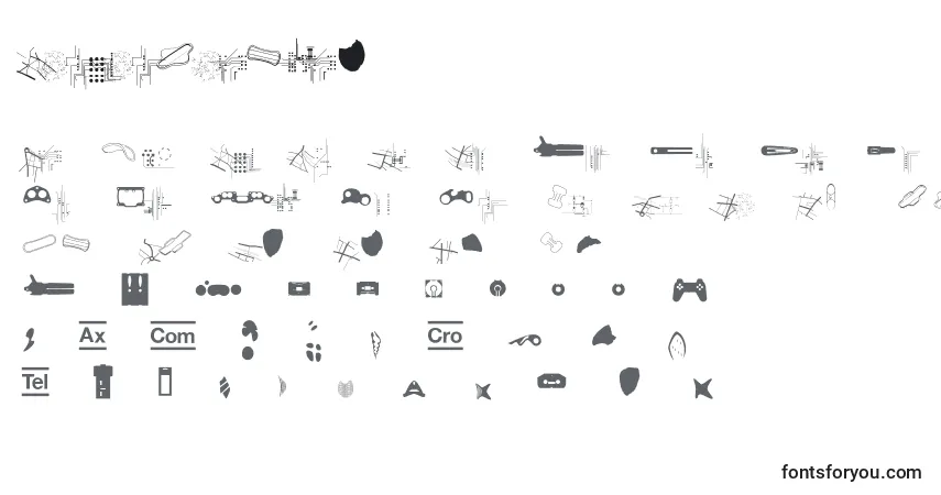 Schriftart Crocrotraumax – Alphabet, Zahlen, spezielle Symbole