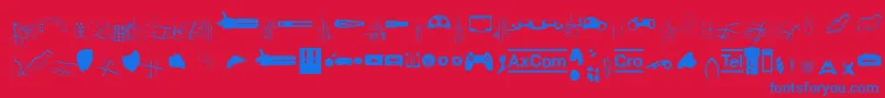 Crocrotraumax Font – Blue Fonts on Red Background