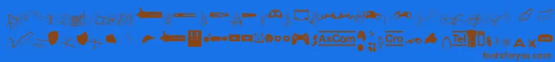 Crocrotraumax Font – Brown Fonts on Blue Background