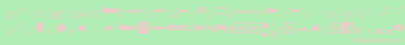 フォントCrocrotraumax – 緑の背景にピンクのフォント