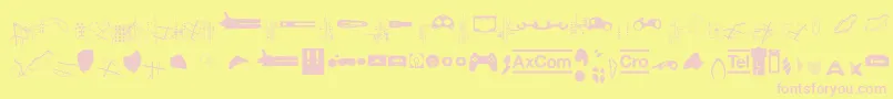 Crocrotraumax Font – Pink Fonts on Yellow Background