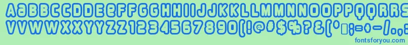 OverloadburnRegular Font – Blue Fonts on Green Background