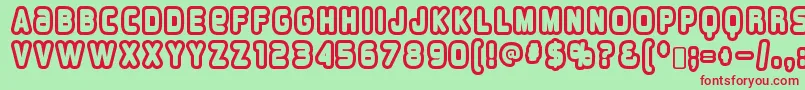 OverloadburnRegular Font – Red Fonts on Green Background