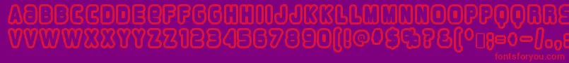 OverloadburnRegular Font – Red Fonts on Purple Background