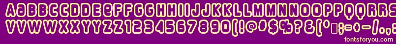 OverloadburnRegular Font – Yellow Fonts on Purple Background