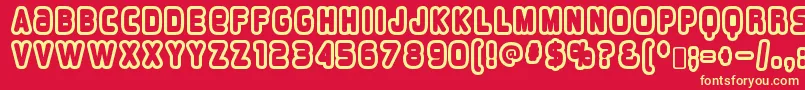 OverloadburnRegular Font – Yellow Fonts on Red Background