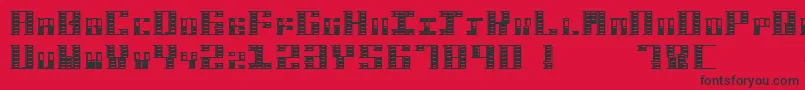 HardbaqRegular Font – Black Fonts on Red Background