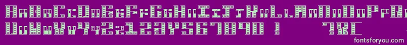 HardbaqRegular-fontti – vihreät fontit violetilla taustalla
